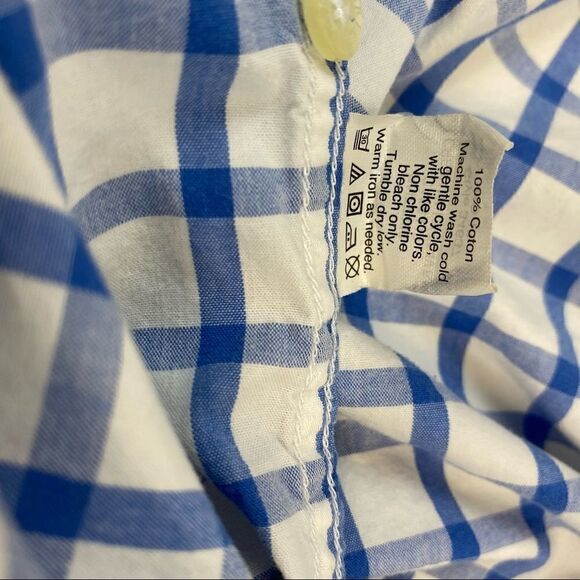 J.Crew Button Down Woven Shirt Men's Small Long Sleeve Blue White Check 34637 - Picture 8 of 10